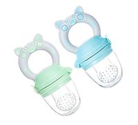 CFTGIW 2pcs Baby Food Feeder Blue Green Exercice Coordination Silicone Baby Food Feeder For Home Utilisez un Petit Trou de Conception de Trou pour Bébés Alimentaire d'aliments Pacifiers