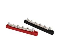 CFTGIW 2PCS DC12V - 48V 150A Bloc de Distribution d'alimentation 6 étalons Bus de Batterie M6 pour la Voiture RV Boat Yacht Red Peut Gérer la Distribution d'alimentation BlockPower Terminalbattery