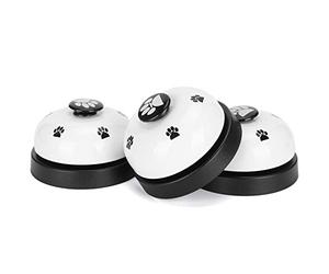 CFTGIW 3 Pièces Cloche de Dressage pour Animaux de Compagnie Chien Chat appelé Dîner Pot Chiots et Appareil Jouets Outils Blanc Facile au Plaidoyer Cloche de Dressage pour Animaux de Compagnie de