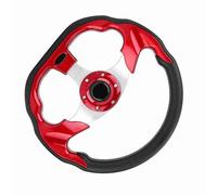 CFTGIW 320 Mm le Dernier Volant de Course en Fibre de Carbone avec Modification du Mini Volant à la Dérive contrôlabilité et Conduite Anti et haute. Fabriqué en Cuir avec cadre. (rouge)