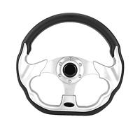 CFTGIW 320 Mm le Dernier Volant de Course en Fibre de Carbone avec Modification du Mini Volant à la Dérive contrôlabilité et Conduite Anti et haute. Fabriqué en Cuir avec cadre. (WHITE)