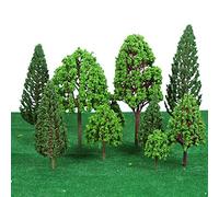 CFTGIW 33 Pièces Mini Arbres Verts en Plastique échelle Modèles Architecturaux Chemins de Fer Paysage Aménagement Jardin Décoration Arbre Jouets Différents comme Inclure Ensemble 33 Pièces Forme de
