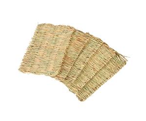 CFTGIW 5pcs Mat d'herbe Mat 4 Saison Lit tissé à l'herbe Chaude Litière de Lapin pour Le Hamster de Guinée Est tissé la Main Est la Paille pour l' Sûre Matgrass Woven Bed Matrabbit Woven Bedbunny