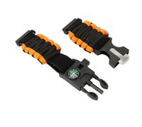 CFTGIW 6 en 1 Bande de Montre de Bracelet Paracord 22 Mm Boucle avec Tir Starter Boussole Sifflet Ajuster pour Huami Black Ltiple Utilisation, y Compris le Démarreur de Feu BraceletCompass Paracord
