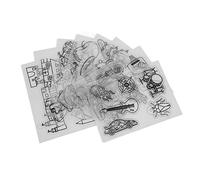 CFTGIW 8 Pièces BOPS Large Application Semi-transparent Divers Modèles Feuilles de Dink Rétractables pour Porte-clés étiquette DIYHouse Pantoufles Baseball Oc Shrinky PaperShrinky (Série Maison