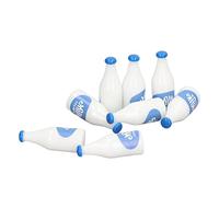 CFTGIW 8 Pièces Bouteille de Lait de Maison de Poupée en Plastique Détails Vifs Ensemble de Bouteilles Miniatures pour 1:12 1: 6 Maison de Poupée Ensemble Rouge Appropriée Miniature 12 pour Ce 6