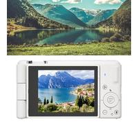 CFTGIW Appareil Photo Numérique de 80 MP 5K avec Zoom 18x, écran Flip, Lumière de Remplissage LED, Idéal pour Les Débutants Vlog, Photographes de Voyage, Souvenirs de Famille, Laps de (White)