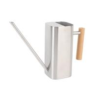 CFTGIW Arrosoir en Acier Inoxydable avec Long Bec, Manche en Bois pour Plantes d'intérieur, bonsaï, Fleur de Jardin Extérieure, carré Noir Décoratif, 500 ML, Anti-Fuite et Anti-Rayures en Acier