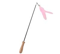 CFTGIW Bâton de Chat Drôle Cloche à Plumes Rétractable Bâton de Chat Drôle avec Poteau en Bois pour d'intérieur Bleu Ne Pas Utiliser en Magasin Plume de être Rétractable Peut Librement au (Pink)