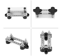 CFTGIW Boîte de Jonction de Terminal électrique de Barre Omnibus de Camion de Bateau Double 6 Voies 100 Ampères 4 Goujons avec Couvercle Rainure de Couvercle 12-48 V Transparente la Grande