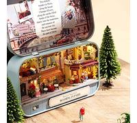 CFTGIW Boîte de Maison de Poupée en Bois Bricolage Jouet Miniature avec Décoration Lumière LED Toys Cadeaux Noël pour KIDQ-012, Non et sans Odor. DIY DollHouminiatiture DollHouminiatuture (Q-012