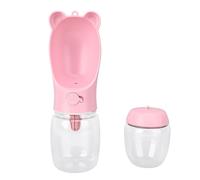 CFTGIW Bouteille de Chien avec Récipient Alimentaire Dispensateur de Bol de Compagnie de Voyage de Voyage Portable Multifonctionnel pour Chiens Marchant en Plein Air Bouteille Bleue Une (Pink)