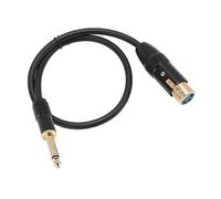 CFTGIW Câble XLR Femelle vers 6,35 Mm Mono Mâle Connecteur plaqué Or Femelle XLR 1/4 Pouce Mono Jack Câble Microphone Cordon Micro 50 Cm Faire au Microphone Son Noyau Or Modèle d'interface