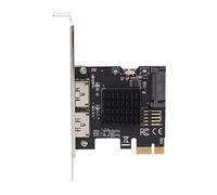 CFTGIW Carte d'extension PCIE pour Alimenter ESATA 2 Ports 6,0 Gbps Prise en Charge de la Carte PCI Express Plug and Play à échange à Chaud pour Ordinateur de Bureau à Vitesse Stable avec 3