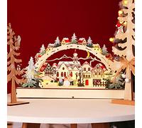 CFTGIW Christmas à Domicile C Maison de Noël LED Christmas Forest SC Village de Noël en Bois pour Shop M Win Decorations Notre Noël SC Tout DÉCORS
