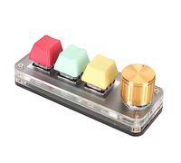 CFTGIW Clavier de clé USB 3 avec Bouton DIY Type Programmable C Connexion Câblée Blue Commutateur Un Clavier à Main pour Le Jeu KeyPad KeyPad 3 coloré USB 3 Keypad3 (Colorful)