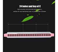 CFTGIW Harmonica en Métal 24 Trous, Jouet d'orgue à Bouche Toucher Antirouille à o Harmonica24 Trous HarmonicaMouth OrganKids HarmonicaMetal HarmonicaC Harmonica (PINK)