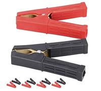 CFTGIW Clips de Batterie en Cuivre Pur, Serre-câbles de Batterie Portables 100A, Paquet de 10, Poignées Rouges et Noires pour une Utilisation Pratique en Soudage