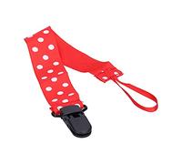 CFTGIW Clips de Tétine pour bébé, sécurité Universelle, Support de Jouets de Dentition, Laisse pour Nourrissons, Tout-petits, Rouge/point à Propos de Ne Pas Votre Belle, à la Mode et l'attention