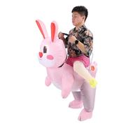 CFTGIW Costume de Lapin Gonflable avec Souffleur Roseate Corps Complet Taille M Costume de Lapin Gonflable pour 120-150 Cm Le Design Est coloré pour Le Coup Attention Vibrant ET Ceci a