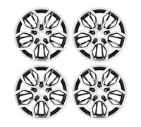 CFTGIW Couvre-Roues Universelles de 14 Pouces Hubcaps Capes de Bord de Roue de Voiture Ensemble de 4 pour Roues en Acier avec Matériau ABS s'adapte à Clio Felicia (Argent Noir)