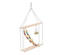 CFTGIW Échelle Suspendue pour Animaux de Compagnie, Marches d'escalier, Balançoire d'escalade, Jouet pour Hamster en Bois à Double Couche Permettant Deux Tailles de Jeu, Marches pour Animaux de