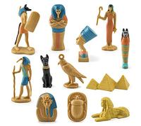 CFTGIW Ensemble de 12 Figurines de Déesse égyptienne de l'Égypte Ancienne, Statues Miniatures en PVC, Charmante et Lumineuse, y Compris Un Ensemble Professionnel de 1 à 12 Ornements égyptiens,