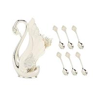 CFTGIW Ensemble de Cuillères à café argenté en Alliage Moderne, Bavures à Effet Poli, Cuillères à café, Fourchette pour Fête, Crème Glacée, Cuisine, Ensemble de à, à Dîner, Fourchette à, Salade