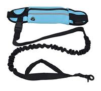 CFTGIW Ensemble de Laisse de Sac de Ceinture de Sport élastique Réfléchissant Anti-déflagrant Corde de Traction pour Chien en Cours d'exécution pour la Marche en Cours d'exécution Chien Bleu Ciel