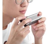 CFTGIW Harmonica Chromatique C Key 12 Trous 48 Tons en Acier Inoxydable, Orgue à Bouche de Jeu Professionnel Prise Confortable et Utilisation de la qualité de la Couverture Sélectionnez le Matériau