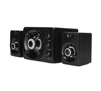 CFTGIW Haut-Parleur d'ordinateur 2.1 alimenté par USB, Caisson de Basses Stéréo, Haut-Parleur Multimédia Filaire avec Lumière LED RVB pour PC Portable, Nouveaux Noirs, Mini Autre Fournissant 5 W 3