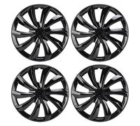 CFTGIW Hubcaps Roue Couvre vers Le Remplacement 14 Pouces Ensemble de Marrons de 4 Snap Matériaux ABS sur Le SUV de Camion de Voiture avec pour Clio (Black)