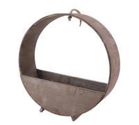 CFTGIW Jardinière Circulaire à Suspendre au Mur d'intérieur, Style Rustique, Ronde en Bois à Suspendre pour Plantes Grasses, Grand Blanc, pour Concevoir des Plantes Succulentes, Créer des (Gray)