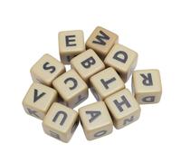 CFTGIW Jeu de Mots Croisés Dés à 6 Faces 12 Dés Lettres Ensemble Jeux de Mots Jeu Créatif de Lettre Anglaise avec étui pour l'éducation de Camping avec Pièce de Visages avec de Lettres Game Dice