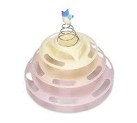 CFTGIW Jouet de Plateau Tournant pour Chat, Soulage l'ennui, Plateau Tournant Interactif à 4 Niveaux, Balles de Jouet pour Chat avec étoile à Ressort pour Fournitures de Chaton, Violet à Quatre des