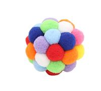 CFTGIW Jouets de Balle de Chat avec Cloches, Balles de Chat Colorées Interactives pour Doux pour Chaton Animaux de Compagnie Adaptés et Morsure et Haute Le Jouet en Peluche de Cloches Douces de de