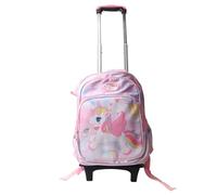 CFTGIW Kids Trolley Sac à Dos Réflexion Labour Saving 2 Roues Rolling School Sac pour Voyager School Utilise des Enfants à Trois Couches