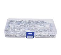 CFTGIW Kit d'assortiment de Connecteurs électriques d'épissure Bout à Bout Non Isolés de Bornes de Fil étamé en Cuivre de 450 PièCes, Bonne conductivité Grâce au Placage Qui Rend Ces Matériaux en