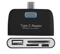 CFTGIW Lecteur de Carte Mémoire TF de Type C en Alliage d'aluminium vers Adaptateur Hub USB OTG pour Tablette de Téléphone et Carte d'alimentation Prise en Charge du Port Multi Il Existe Une USB