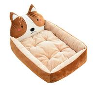 CFTGIW Lit pour Chien de Dessin animé Hiver Chaud Mignon Lavable Toutes Saisons Lit de Chenil pour Chiens Chats Animaux de Compagnie Noir Akita env. 50 Cm/19,7 Pouces Touchez la Coloration à Quatre