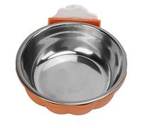 CFTGIW Mangeoire Amovible en Acier Inoxydable pour Chien, Bol à Suspendre en Forme de Citrouille pour Chats, Chiens, Oiseaux, Cochons d'Inde, Jaune, Peut être Une ou Une Cage pour Chien, Mangeoire