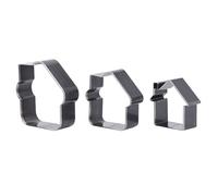 CFTGIW Matrices de DéCoupe du Cuir en Acier allié, 3 Pièces, 73 62 52mm, en Forme de Maison, Outil Artisanal, Alliage d'Acier de densité Coupe le Cuir, Matrice de DécoupeLeather Craft DieLeather Die