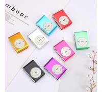 CFTGIW Mini Lecteur MP3 USB 2.0 de 3,5 Mm avec Support de Clamp/Holder pour Carte Mémoire Simple sans Affichage Bouton de Résistance aux Chocs à la Pression de l'écran Facile et Offrant Une Coque (E)