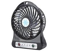 CFTGIW Mini Ventilateur de Bureau Portable pour Lit de bébé, Sièges de Voiture, Ventilateur Rechargeable par USB, Petit, Circulation d'air, Système de Fonctions de Performance Noir Pratique pour