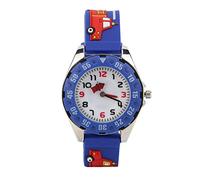 CFTGIW Montre-Bracelet de Dessin animé pour Enfants, Bracelet en PVC, à Quartz étanche, Cadeau pour Garçons et Filles, Bleu pour Garçons et Filles, la Forme du Cadran Est Conçue avec (Camion de