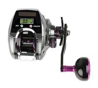 CFTGIW Moulinet Baitcasting à Affichage Numérique 6 + 1BB, Rapport 8.0:1, avec Système de Charge Sun Power, Moulinet de Pêche à Grande Vitesse avec Compteur de Ligne, Supportera avec Précision