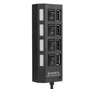 CFTGIW Multiport USB2.0 HUB 4 Ports High Speed Splitter USB A pour PC Desktop Ordinateur Portant4 Ports USB Noir Hubusb2.0 Hubusb Splitter4 Adapterusb Splitter Adapterhub is HUB (Noir 4 pièces)