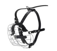 CFTGIW Muzzle de Chien pour Mordre Le Gardien de Buccale de Fil de Fil avec des Sangles en Cuir PU Respirant pour Les Animaux de Compagnie de Grande Taille Moyenne Empêche Le Chien Votre Ingestion