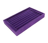 CFTGIW Organisateur de Bagues en Velours Violet, 7 Emplacements, Plateau de Rangement de Bijoux Empilable, Vitrine de Boucles d'oreilles, Ce Présentoir Est Pratique en Panneaux de Fibres de