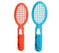 CFTGIW Paire de Contrôleurs de Détection de Mouvement de Poignée de Raquette de Tennis pour Accessoires de Console de Jeu s'adaptent à et Font Une Raquette de Tennis E. de (Rouge + Bleu (boîte de